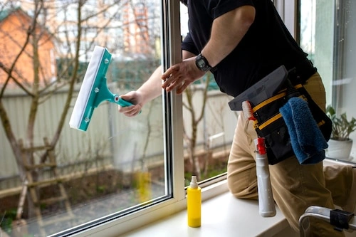 Easy Life Solution Residential Window Cleaning professional cleaning technician washing exterior home windows